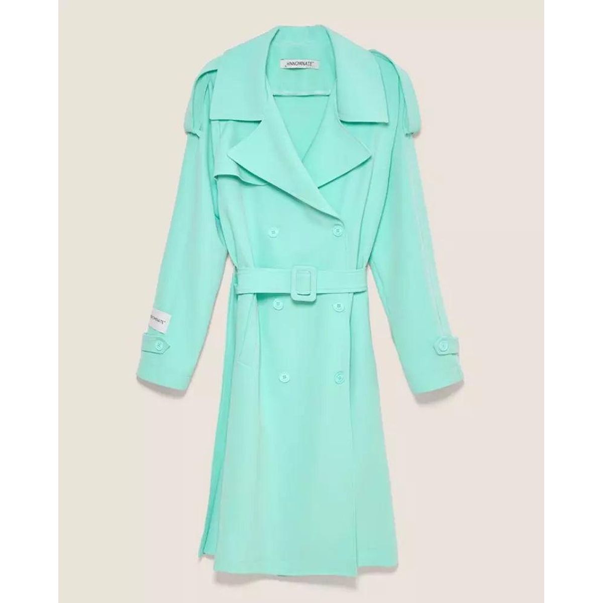 Hinnominate Elegant Light Blue Double-Breasted Trench Coat