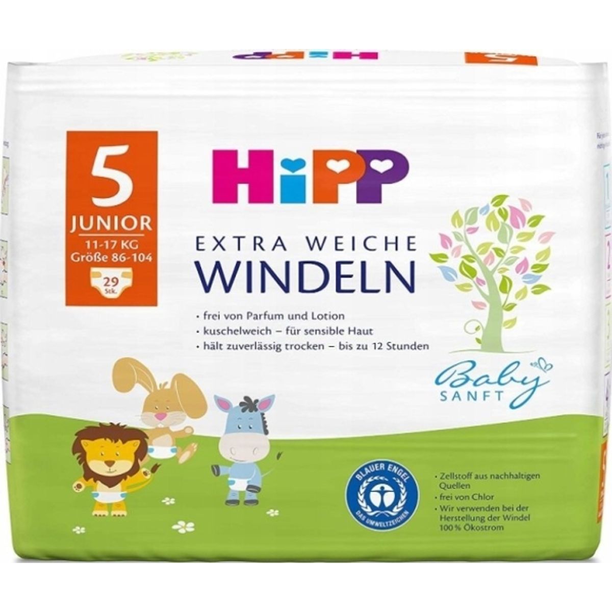 Hipp Extra Soft Nappies, 5 Size, 12-17 Kg, 29 Pcs., 92007