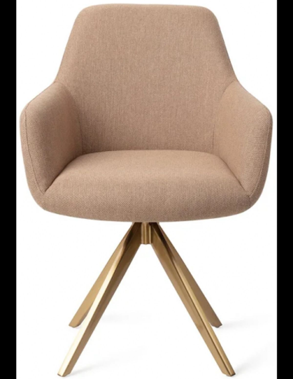 Hiroo rotérbar spisebordsstol H84 cm polyester - Guld/Beige