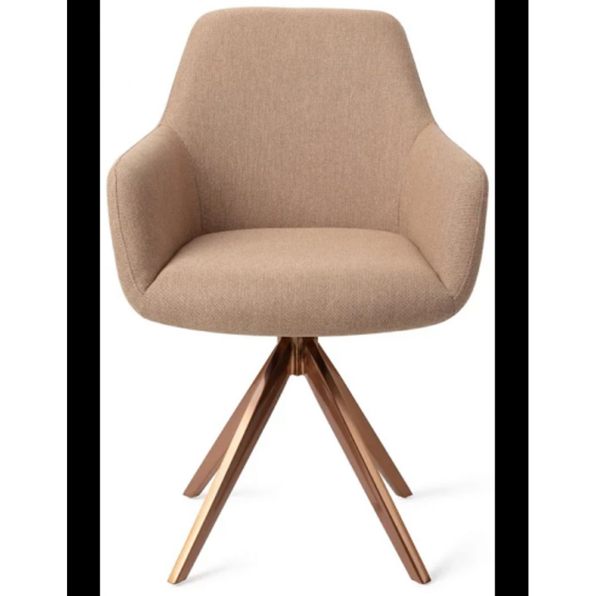 Hiroo rotérbar spisebordsstol H84 cm polyester - Rødguld/Beige