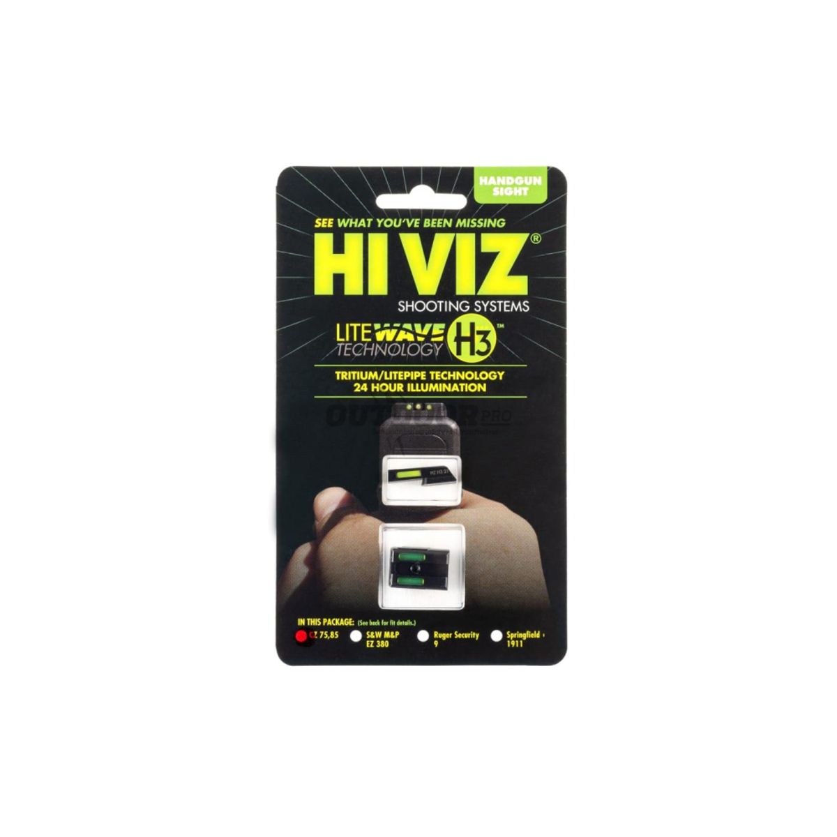 HIVIZ Litewave H3 Tritium/Litepipe Sight Set for CZ 75/P01 CZN321