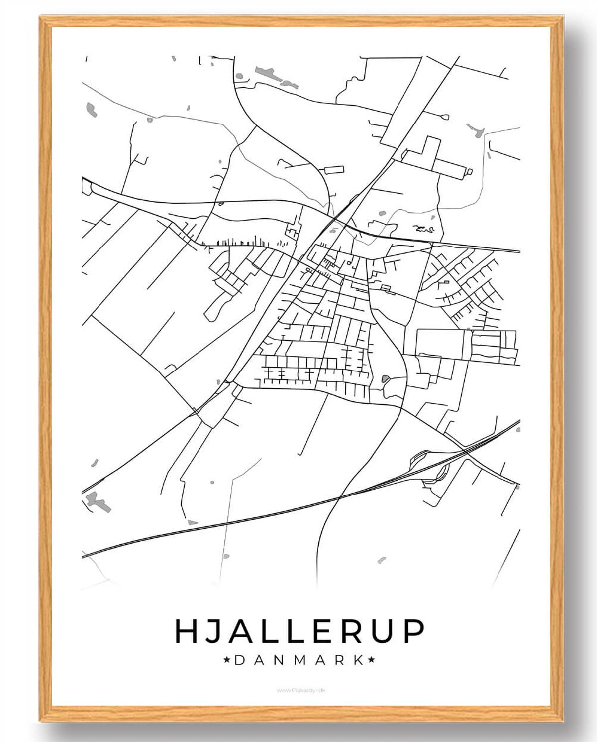 Hjallerup by plakat - hvid (Størrelse: L - 50x70cm (B2))