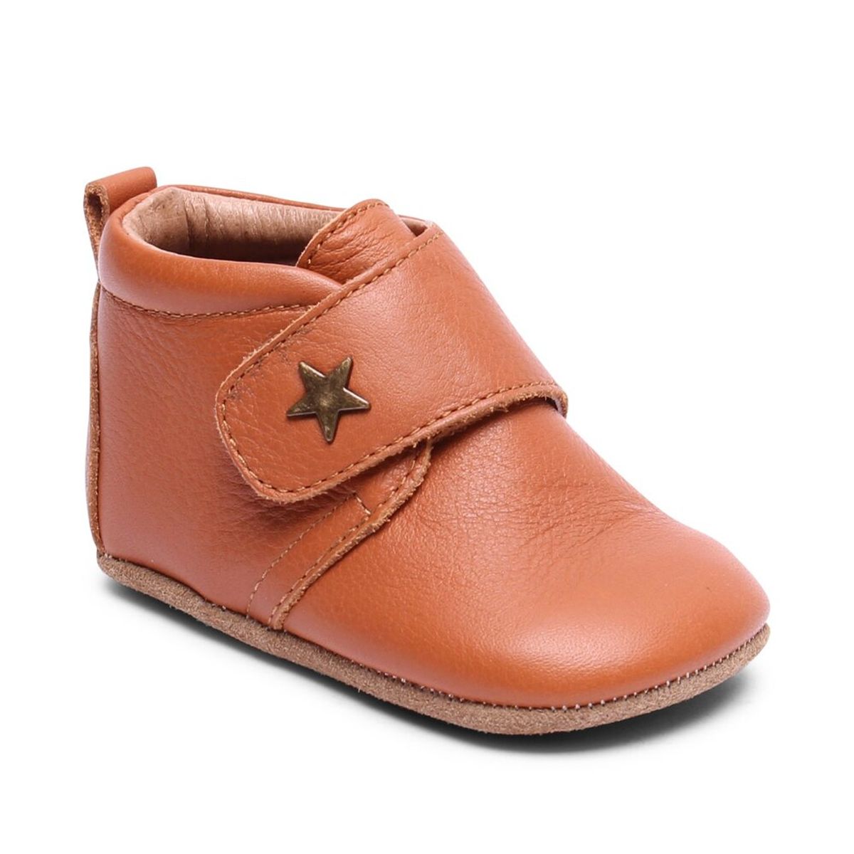 Hjemmesko, Velcro Star - 66 Cognac - 21