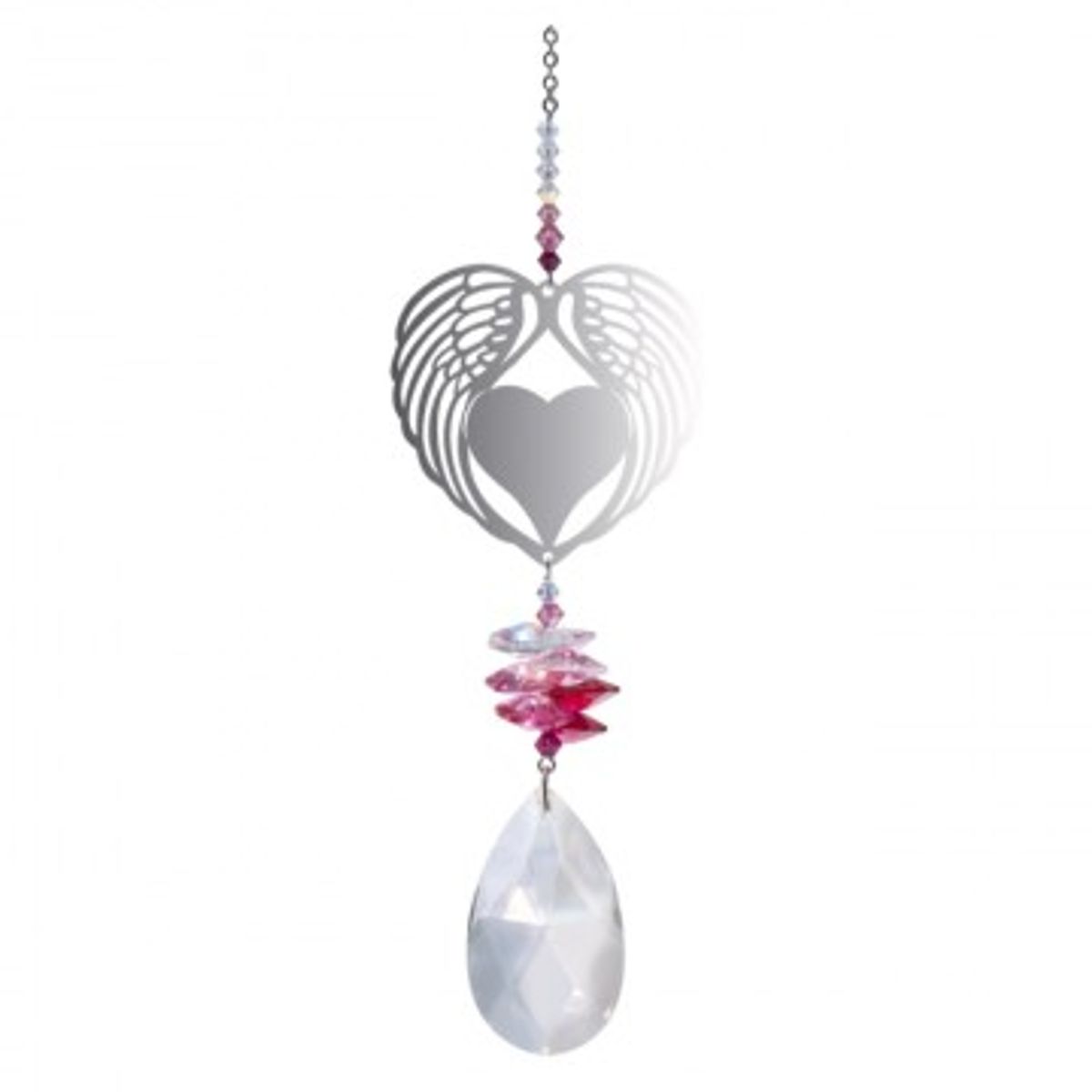 Hjerte med hjerte Rose - Swarovski krystaller Large - GodKarmaShop