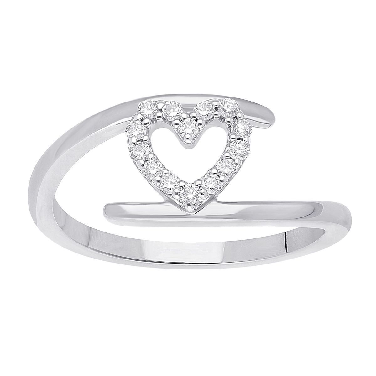 Hjertering fra "My love" serien med 0.11 ct hvide diamanter i 14 kt. - 50 / 15.75 mm