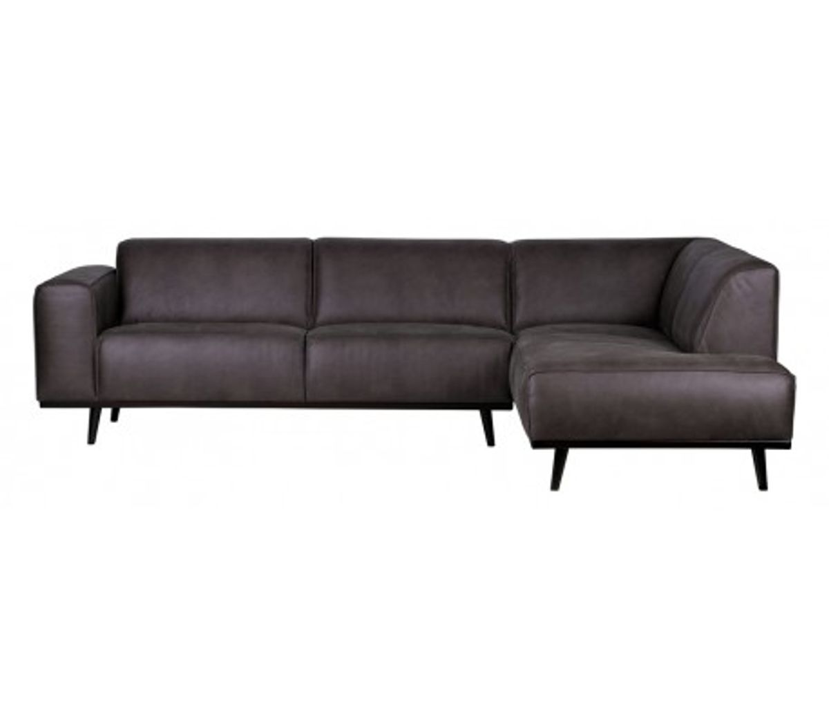 Hjørnesofa i læder 274 x 210 cm - Grå