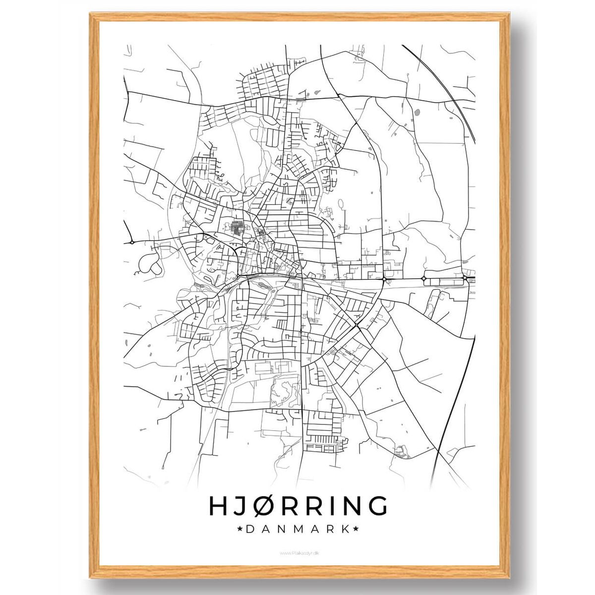 Hjørring by plakat - hvid (Størrelse: XS - 15x21cm (A5))