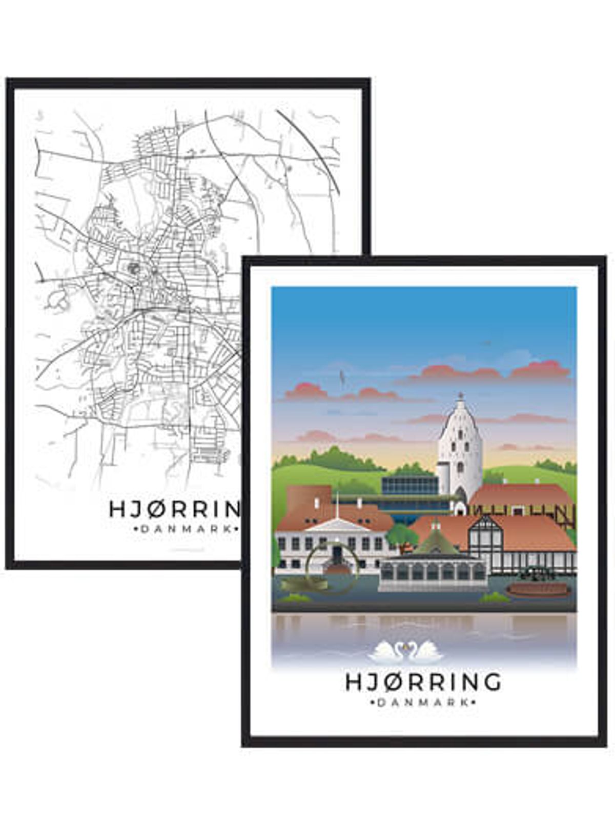 Hjørring byplakatsæt (Størrelse: L - 50x70cm (B2))