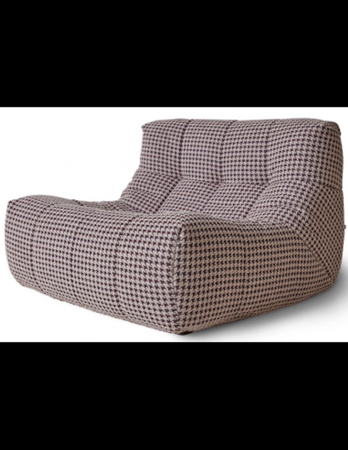 HK Lazy loungestol i polyester 105 x 105 cm - Creme/Lilla