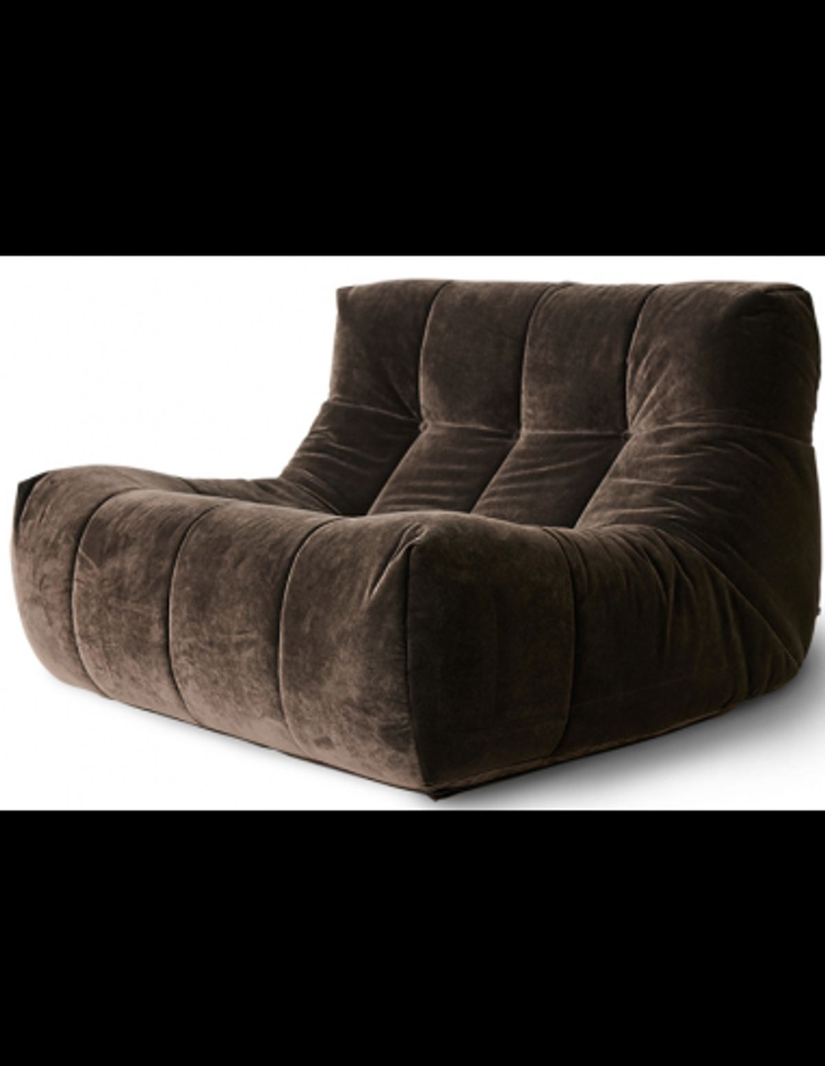 HK Lazy loungestol i velour 105 x 105 cm - Espresso