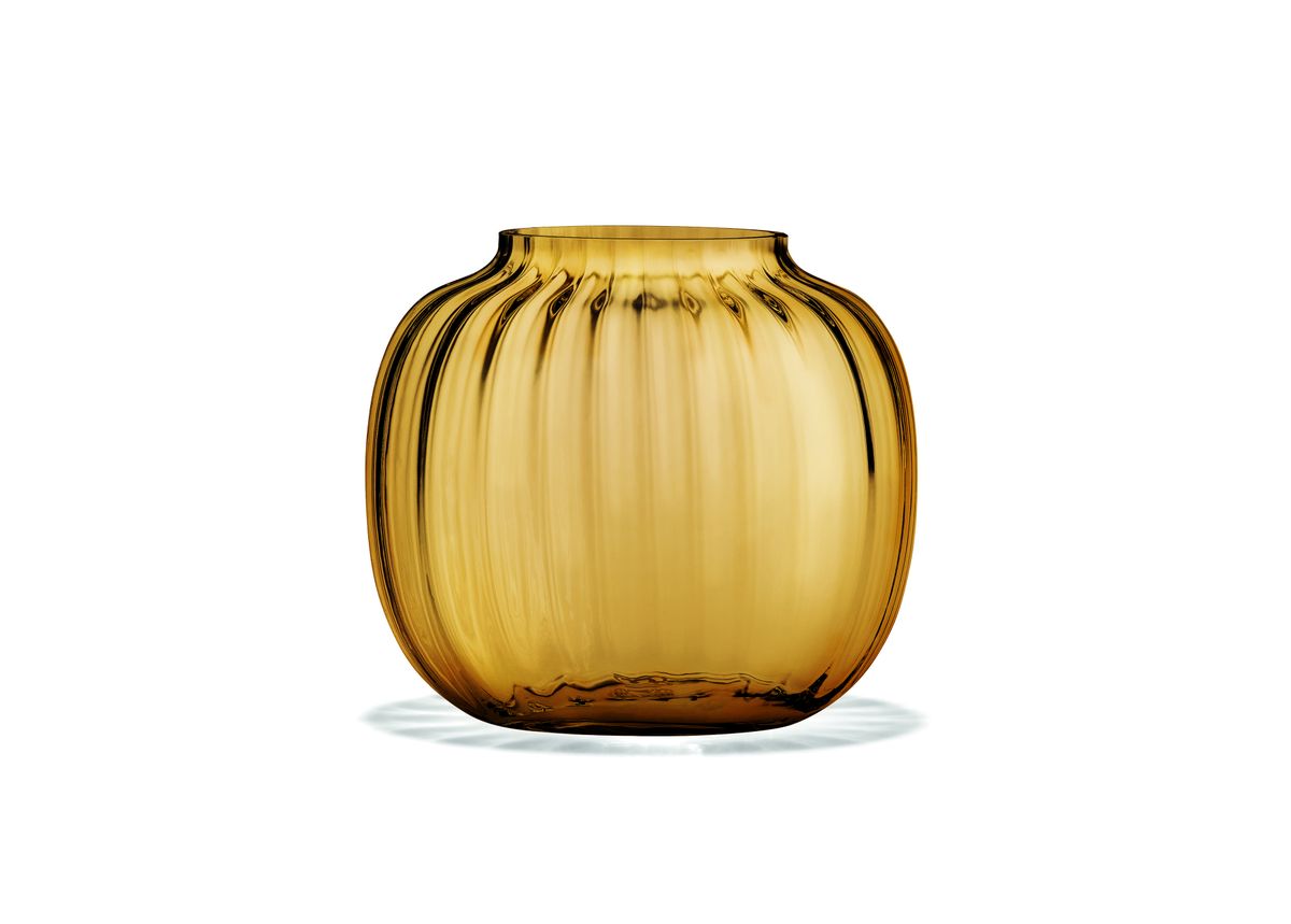 Holmegaard - Primula Oval Vase, amber, 12,5 cm