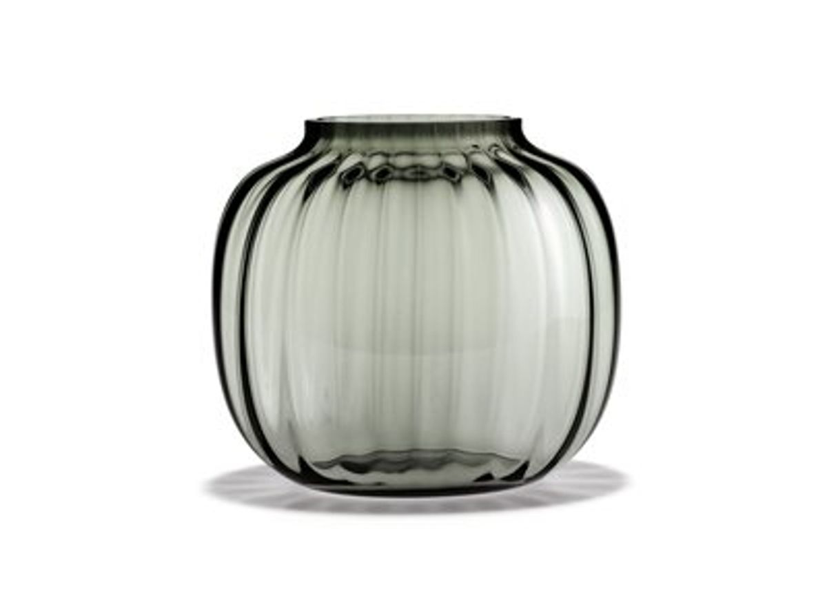 Holmegaard - Primula Oval Vase, smoke, 17,5 cm