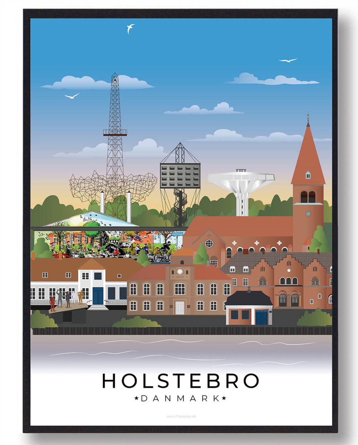 Holstebro byplakat (RESTPARTI) (Størrelse: M - 30x40cm)