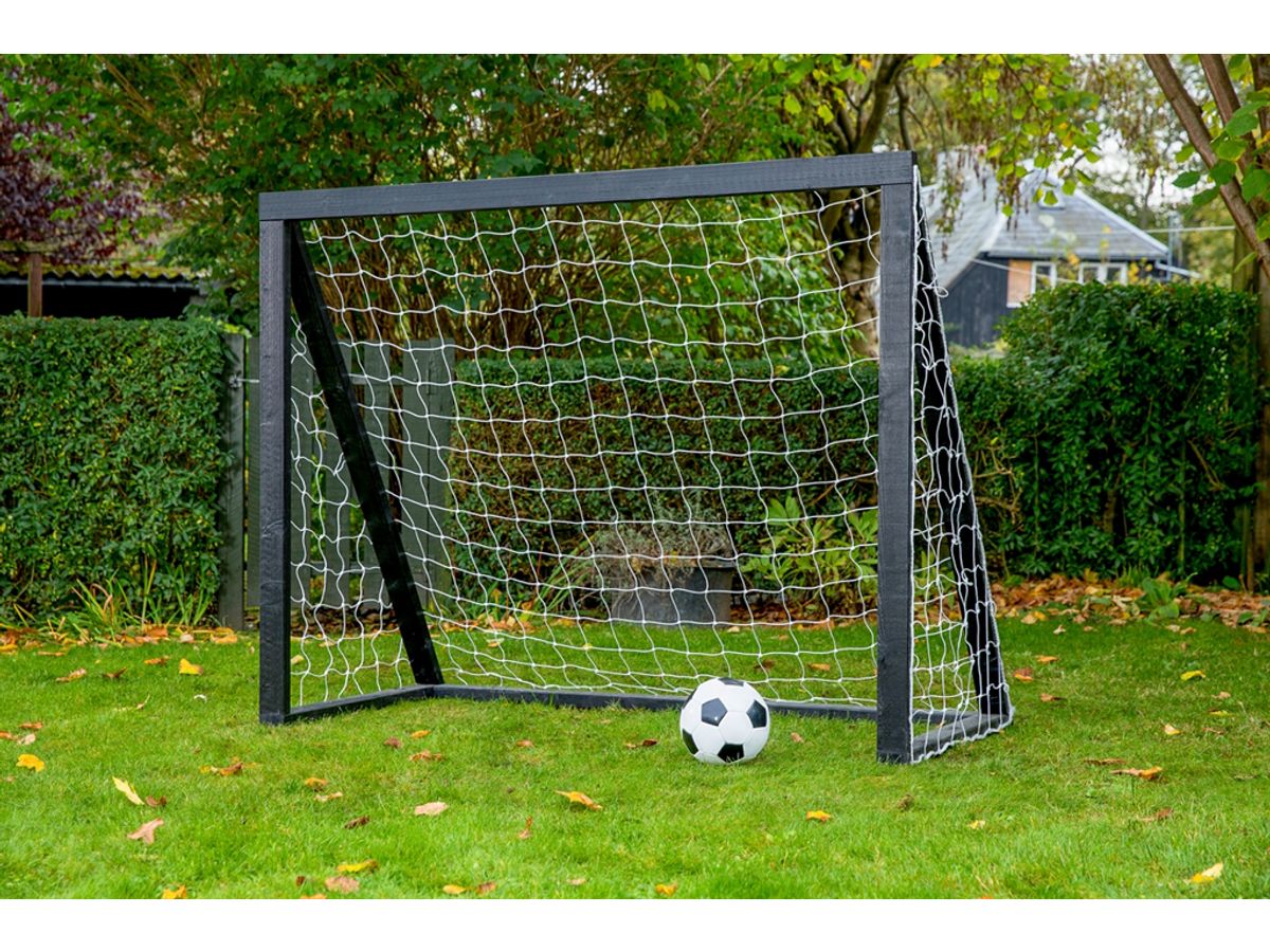 Homegoal - Pro Junior sort - Fodboldmål i træ - 175x140 cm