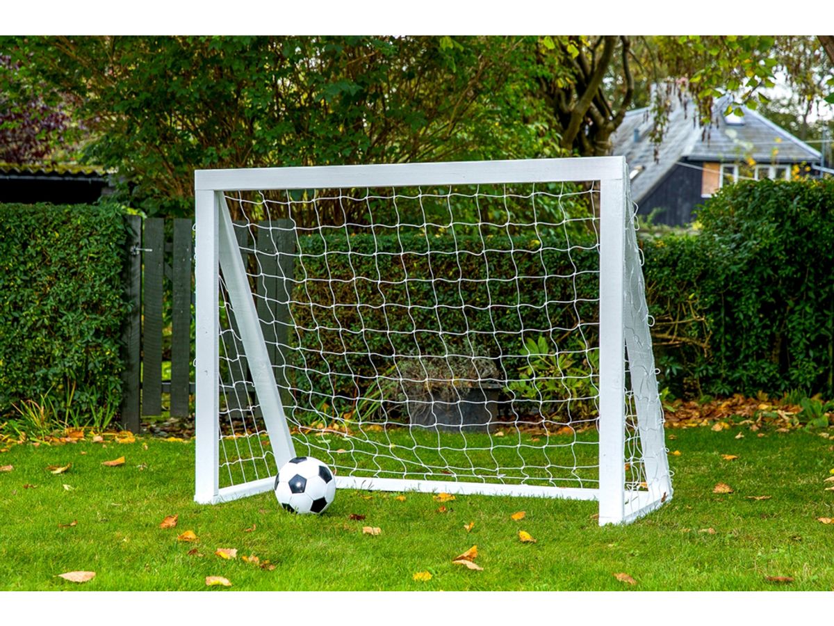 Homegoal - Pro Mini hvid - Fodboldmål i træ - 150x120 cm