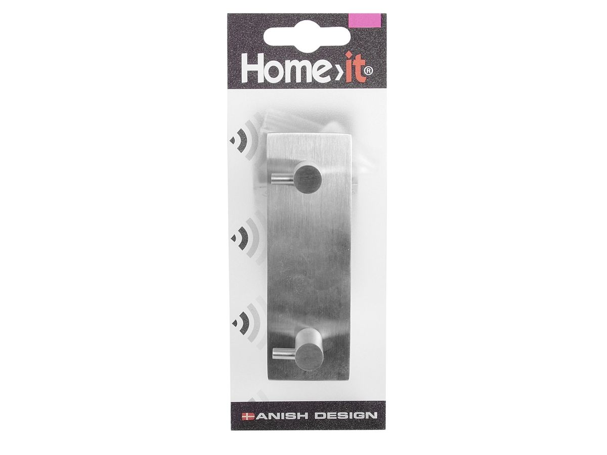 Home>It® Knagerække Med 2 Knage Med Tap 12 X 4 Cm Rustfri Stål