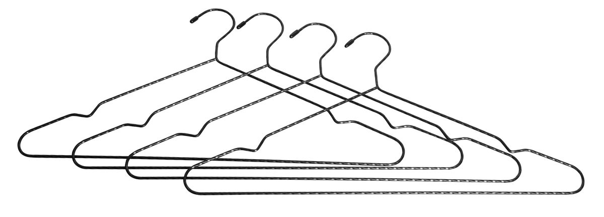 Home>it - Tøjbøjle, snoet, sort - 4-pak