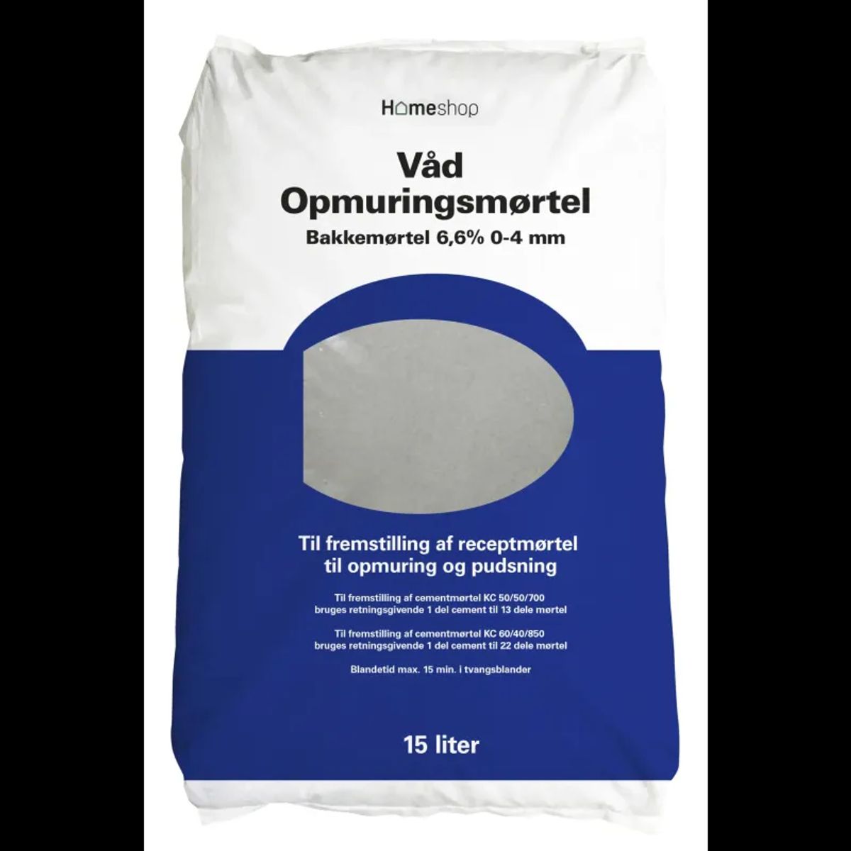 Homeshop Mørtel Våd 15lt Opmuringsmørtel 6,6% 0-4 Mm