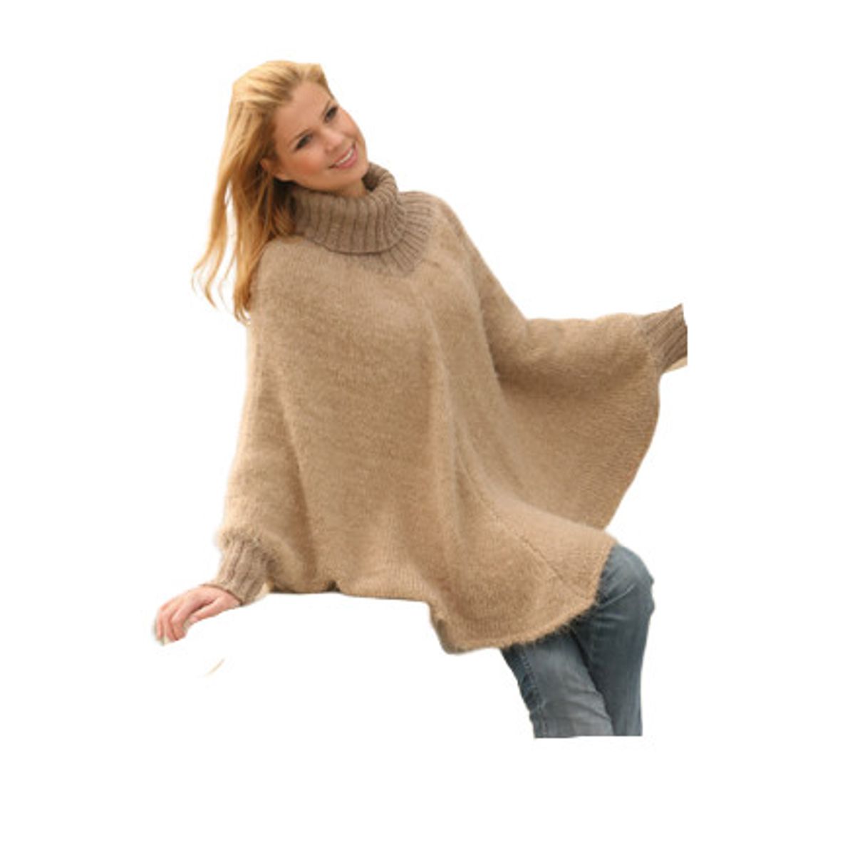 Hometown by DROPS Design - Poncho Strikkeopskrift S/M-XXL/XXXL - Small/Medium