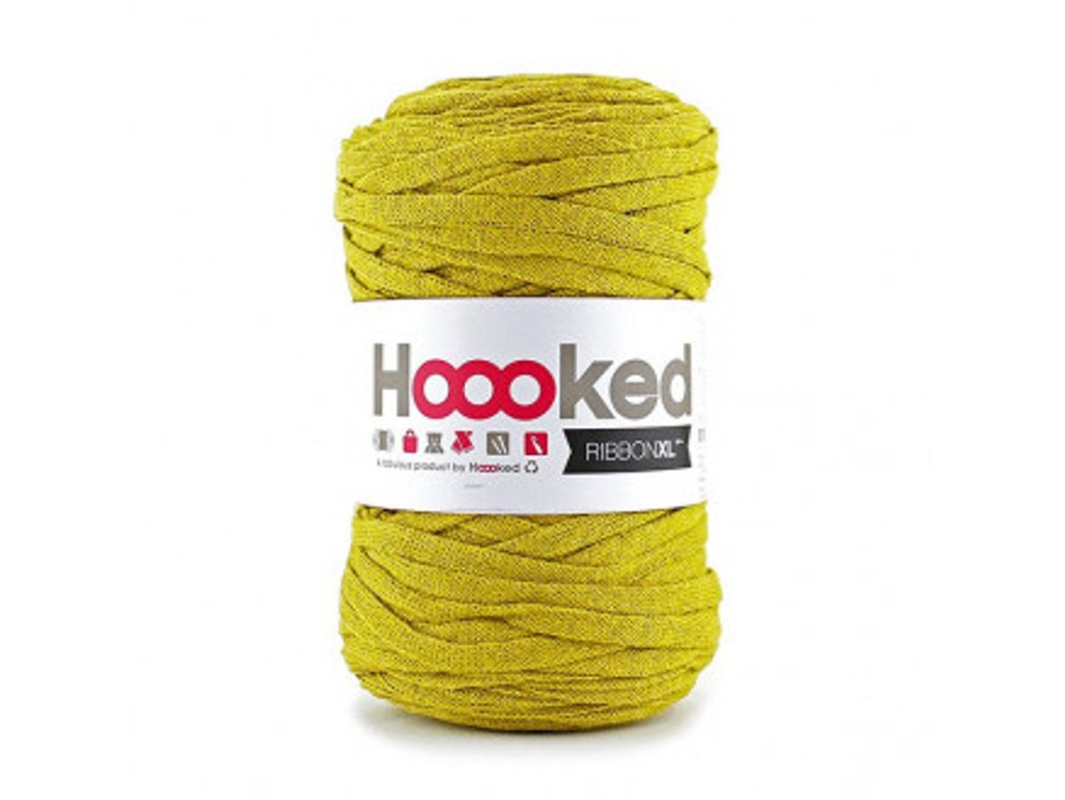 Hoooked Ribbon XL Stofgarn Unicolor SP5 Okker