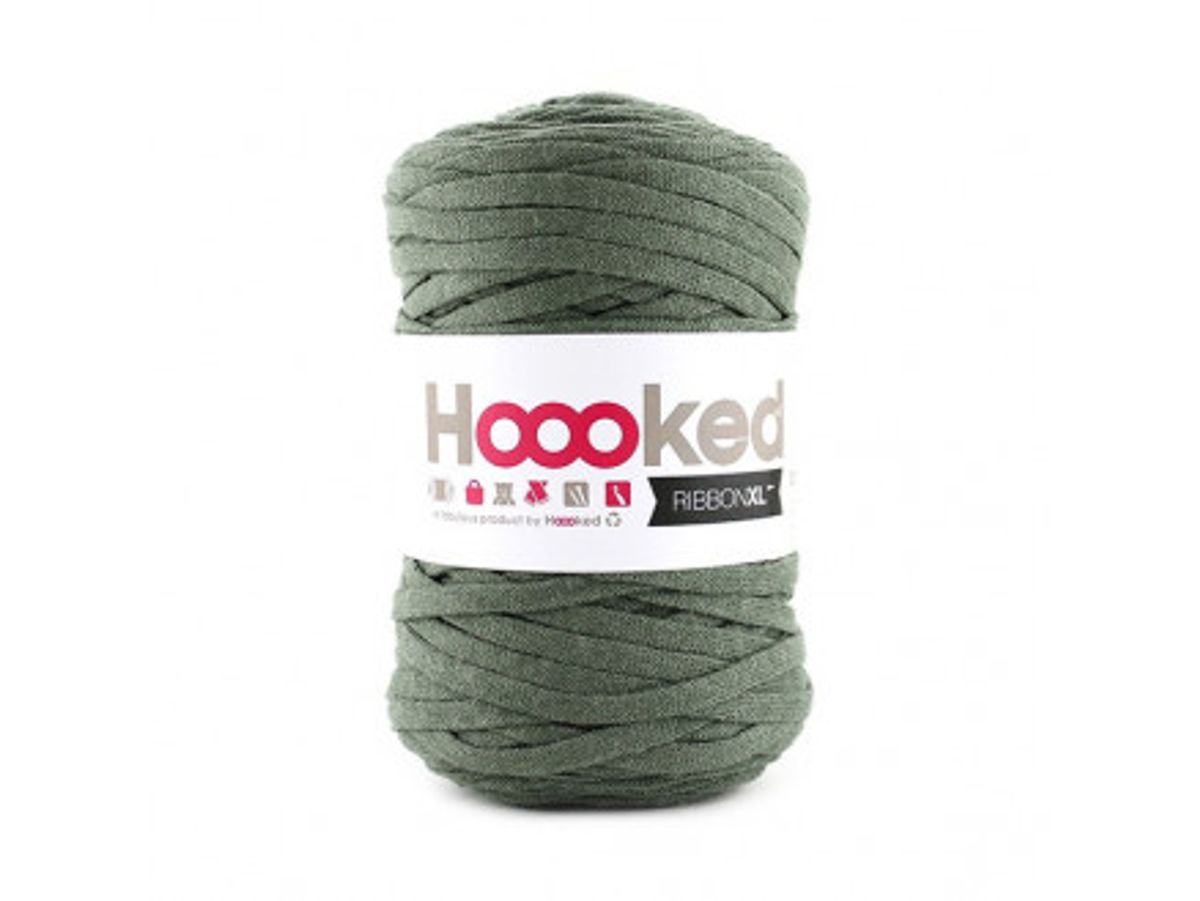 Hoooked Ribbon XL Stofgarn Unicolor SP6 Armygrøn