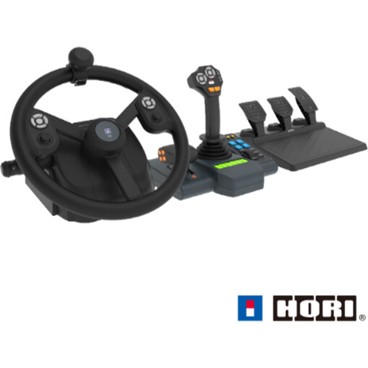 Hori - Farming Control System For Pc (windows 11/10) For Farming Simulator With Full-size Steering Wheel, Control Panel & Pedals