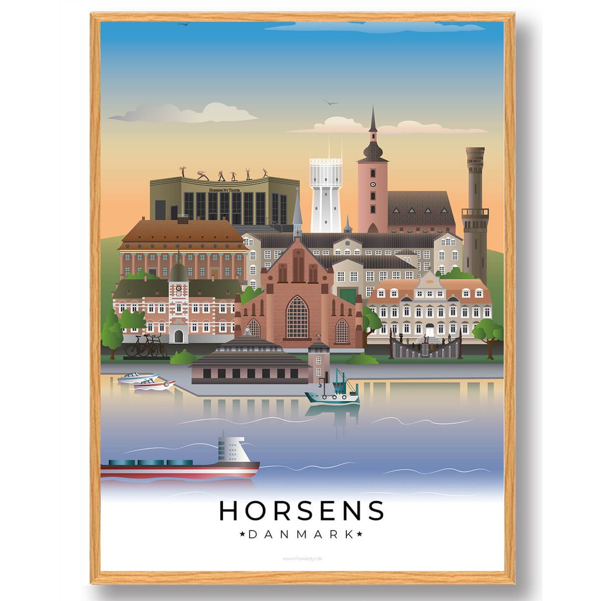 Horsens plakat (RESTPARTI) (Størrelse: XL - 70x100cm)