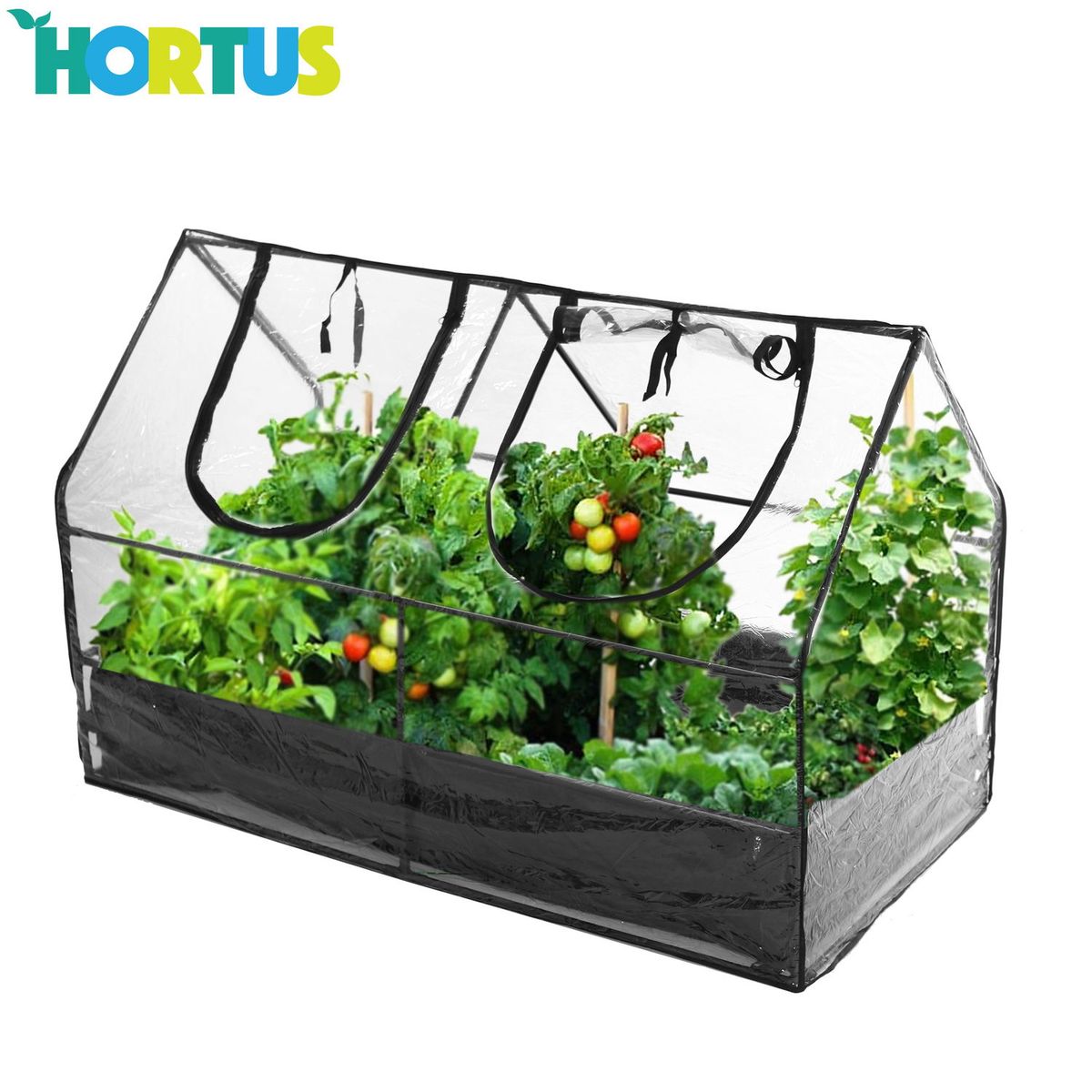 HORTUS drivhus med bund 130 x 85 x 65 cm