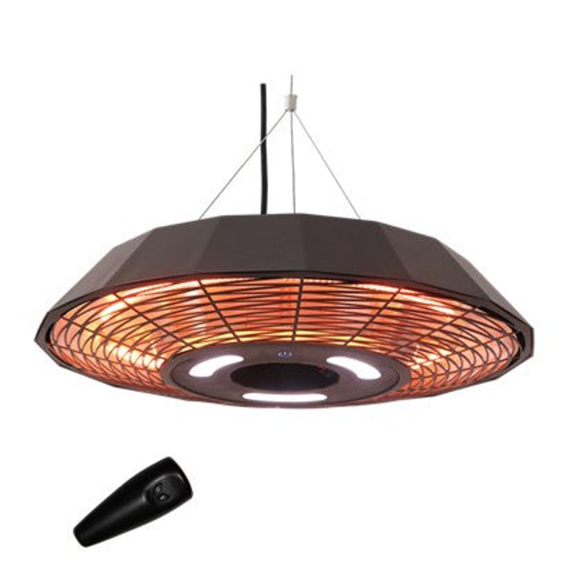 Hortus - Terrassevarmer hængemodel UFO 2000 W, GT, Ø45 cm, sort