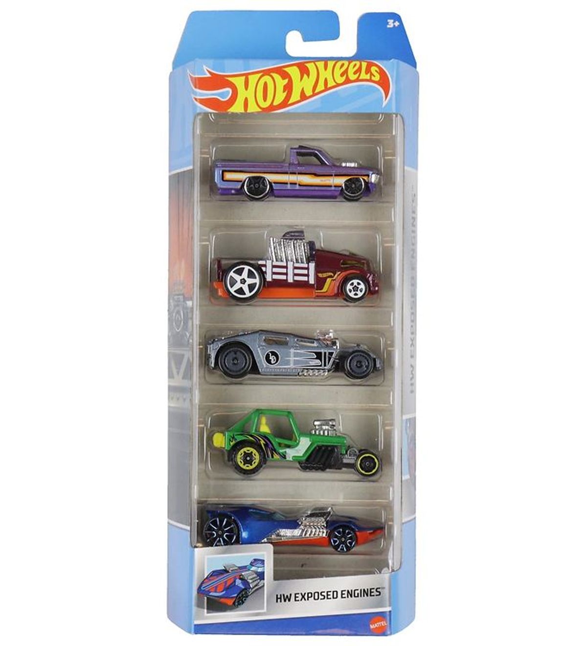 Hot Wheels Biler - 5-pak - HW Exposed Engines