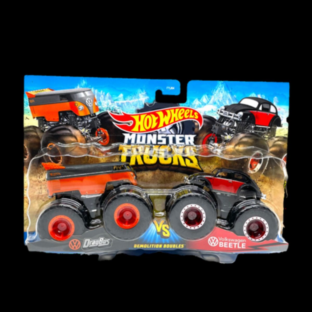 Hot Wheels Monster Truck Demolition Doubles 1:64 Dragbus vs. Volkswagen Beetle