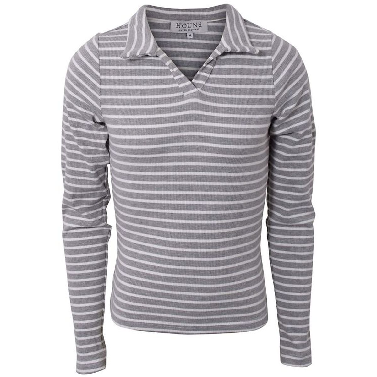 Hound Bluse - Rib Striped - Grå/Hvid