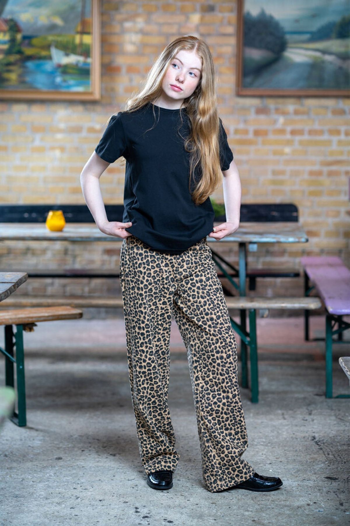 Hound Girl Jeans Wide Leopard Low Rise