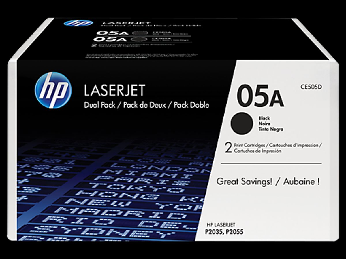 HP 05A Toner Ce505d 2x Sort