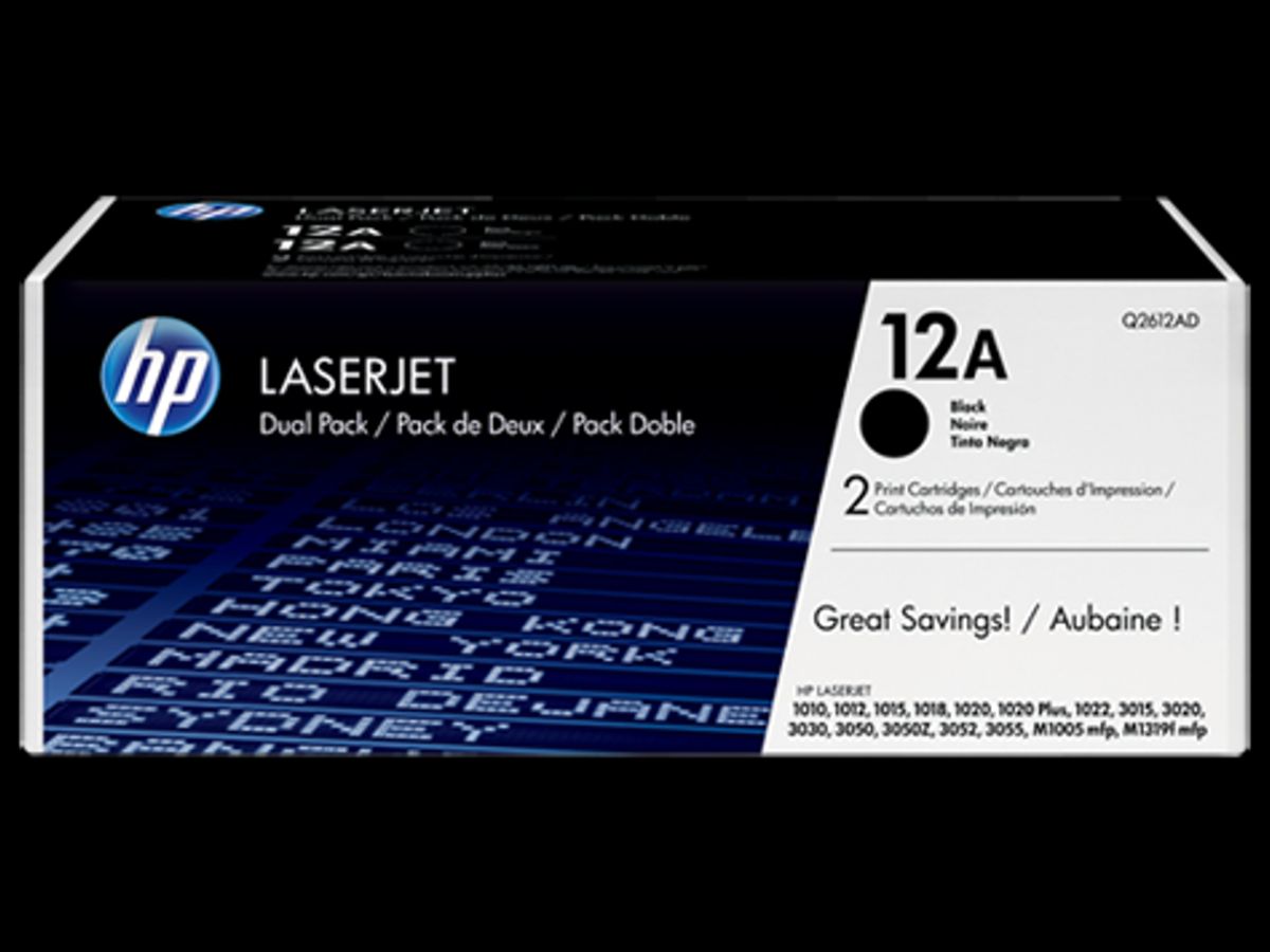 HP 12A Toner Q2612ad 2x Sort