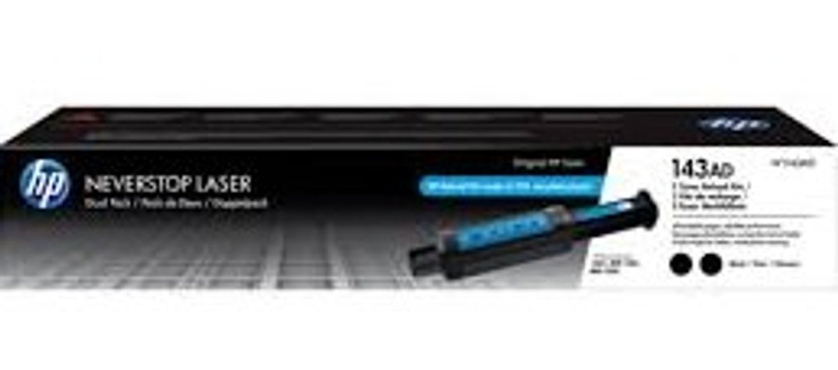 HP 143AD Sort 2-Packs Lasertoner W1143AD