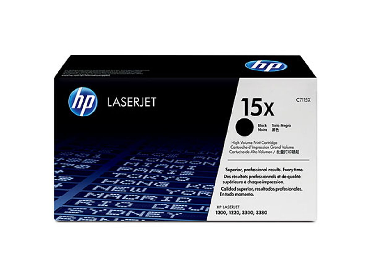 HP 15X Toner C7115x Sort