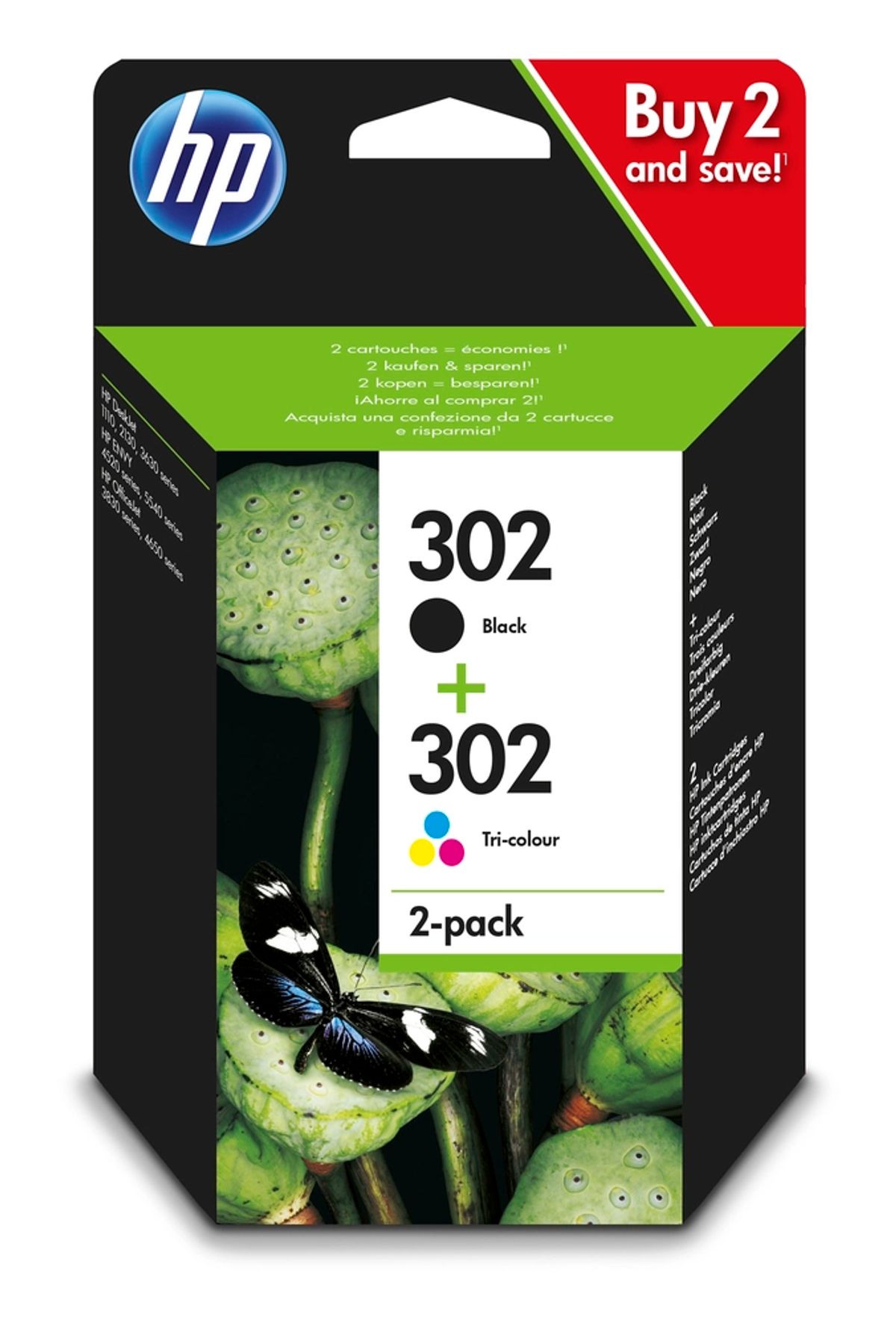 HP 302 ink cartridges combo 2-pack printerpatron