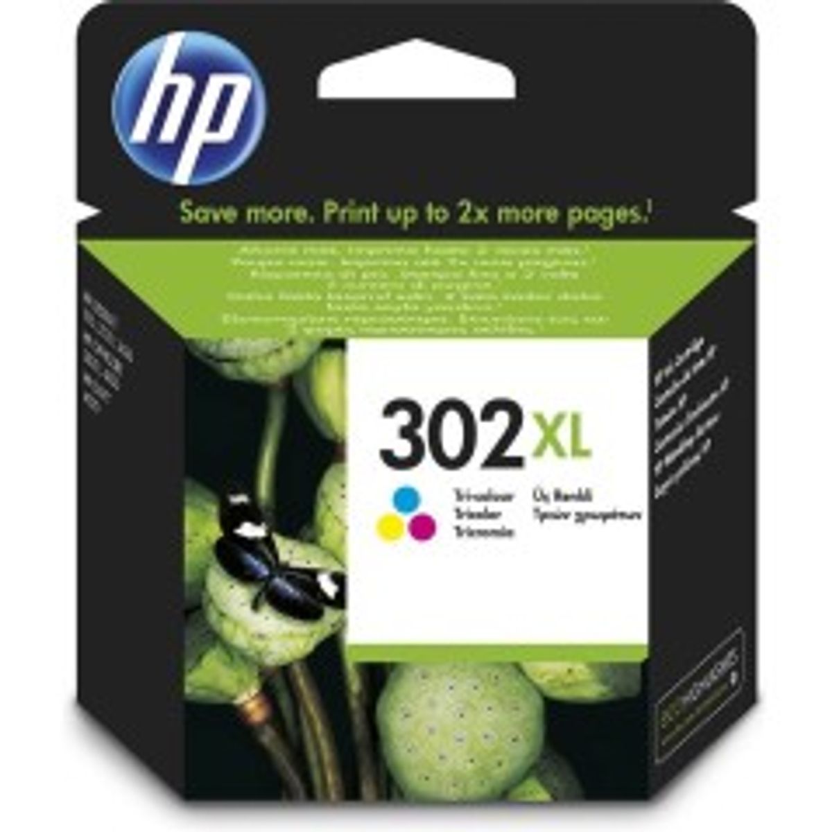 HP 302XL Farve (cyan, magenta, gul) 300 sider Blæk F6U67AE