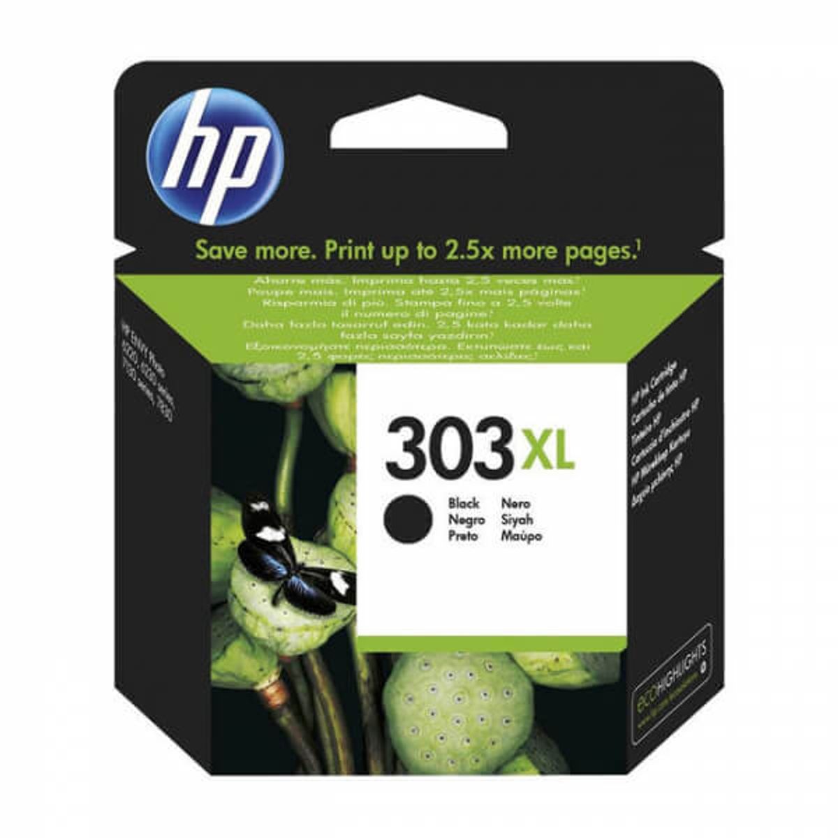 HP 303 XL BK (T6N04AE) blækpatron, Original, 600 sider