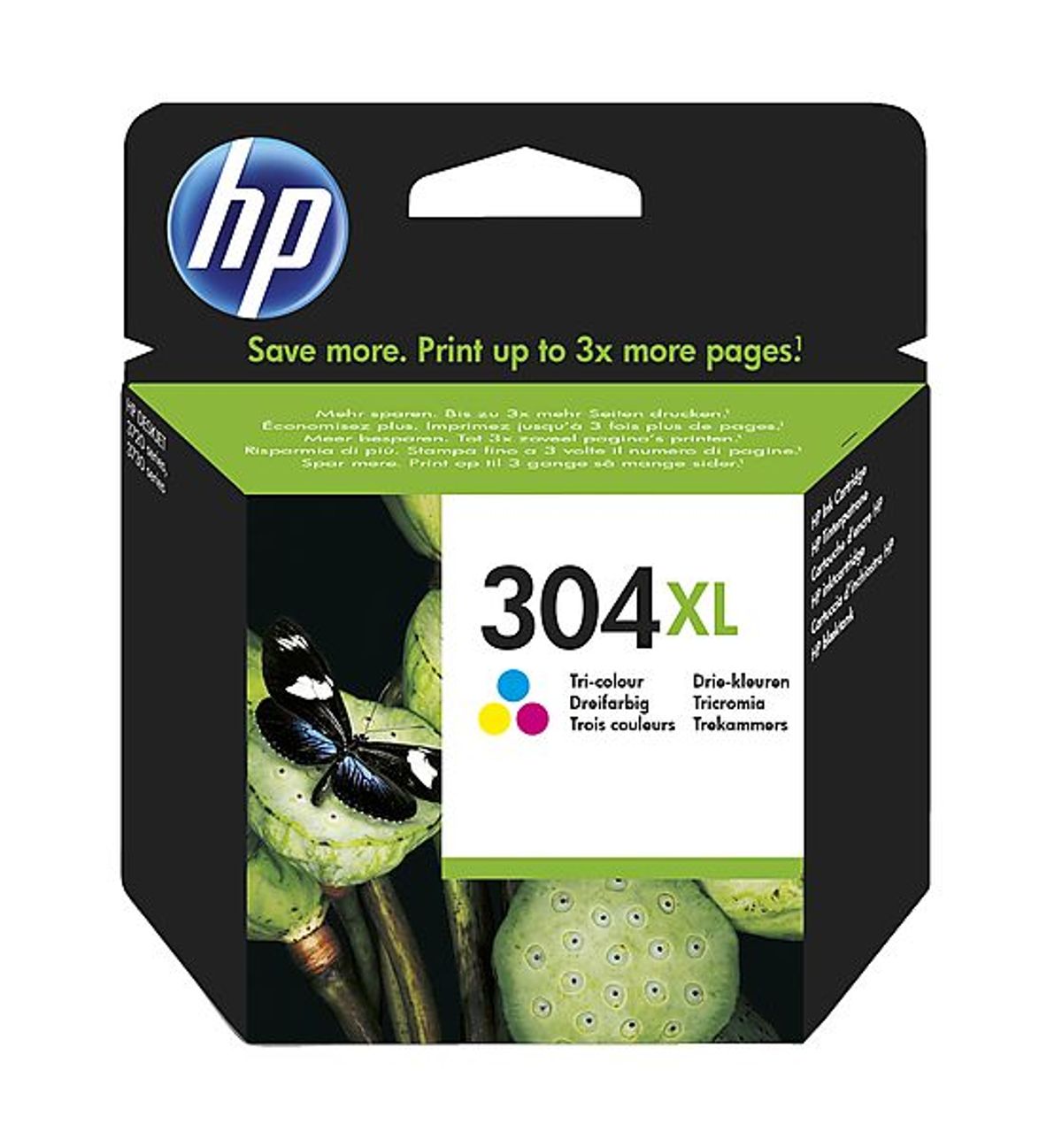 HP 304 XL C (FN9K07AE) farve blækpatron, Original 300 sider (7 ml)