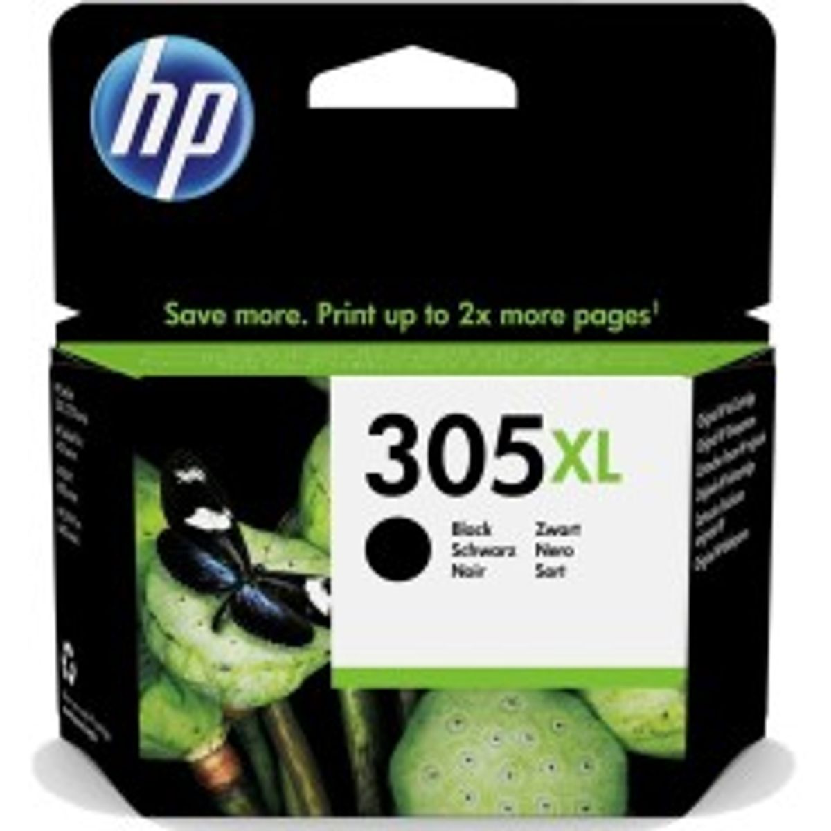 HP 305XL Pigmenteret sort 240 sider Blæk 3YM62AE