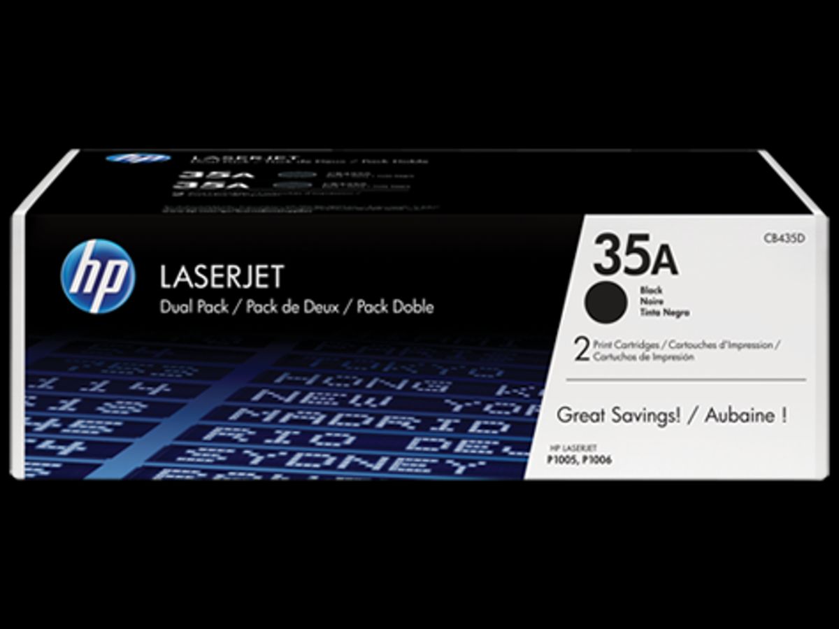 HP 35A Toner Cb435ad 2x Sort