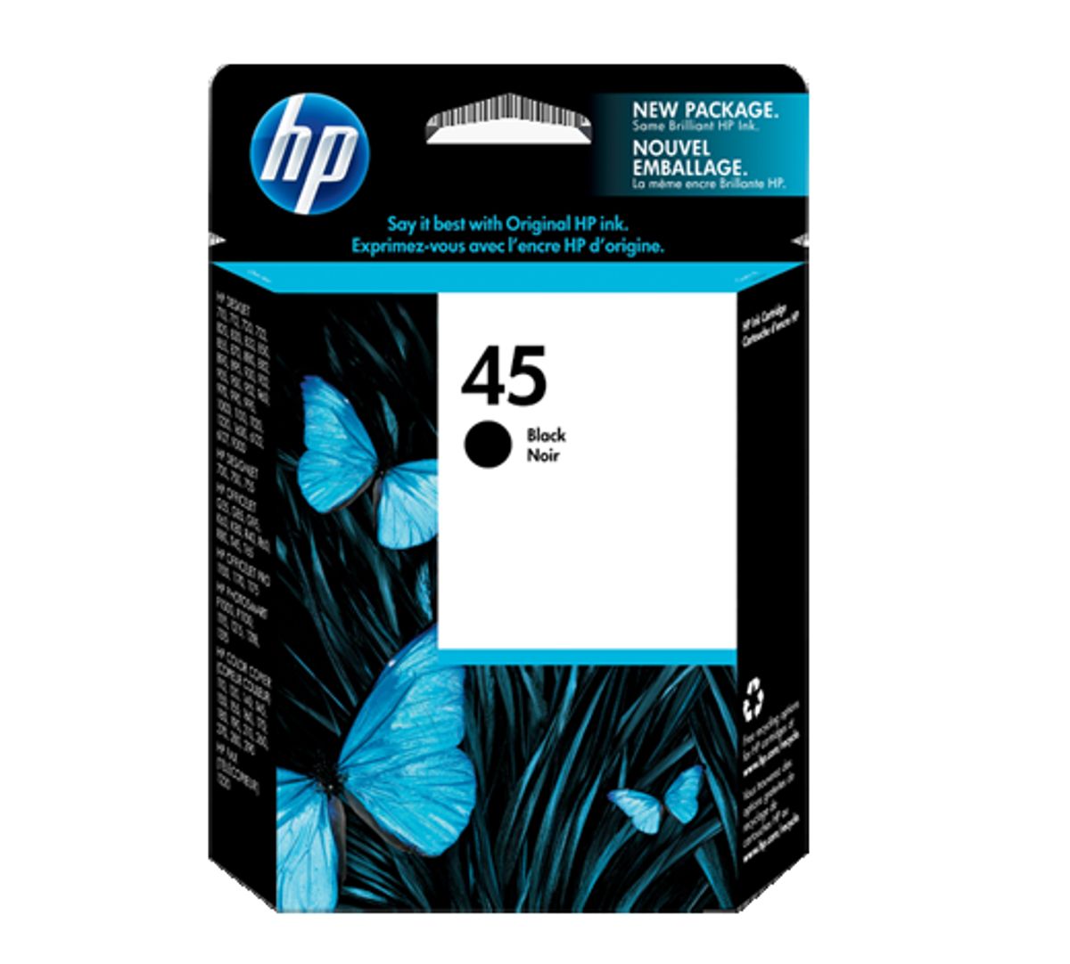 HP 45 BK - 51645AE Original - Sort 42 ml