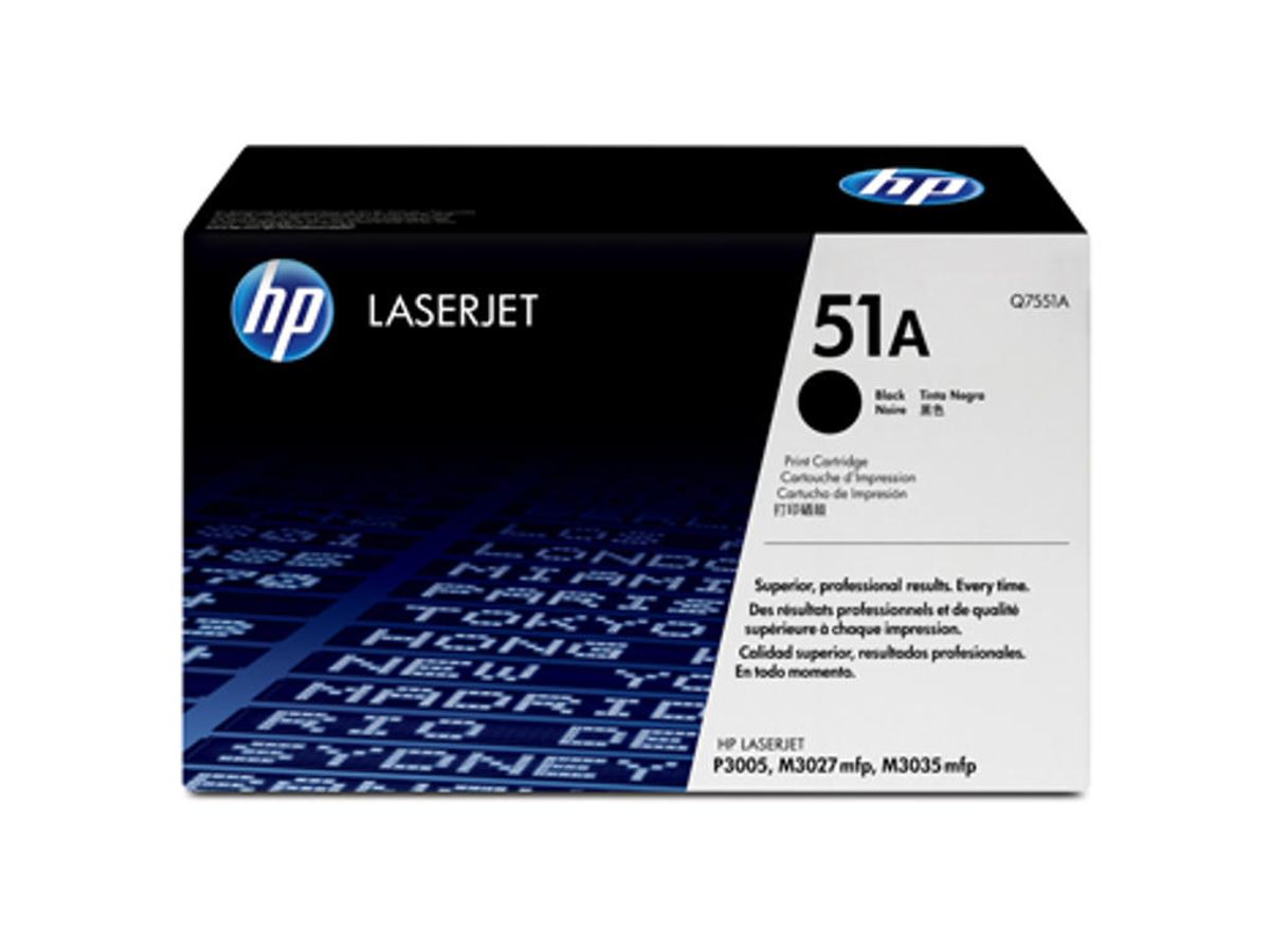 HP 51A Toner Q7551a Sort