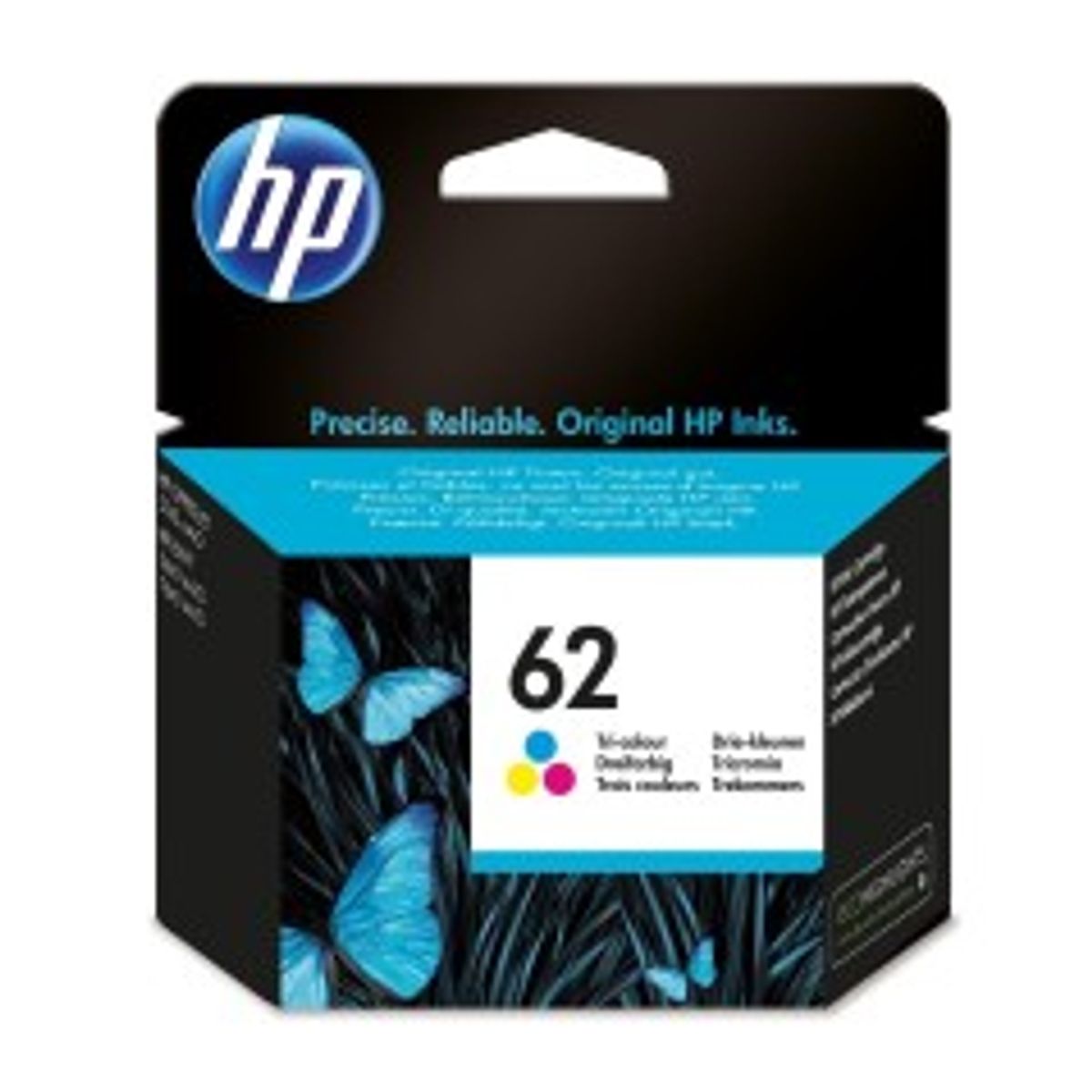 HP 62 Farve (cyan, magenta, gul) 165 sider Blæk C2P06AE