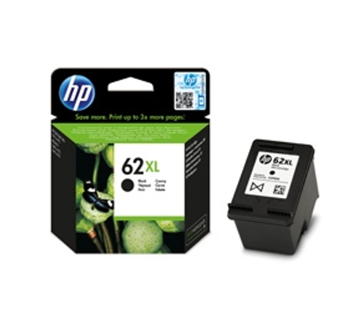 HP 62 XL BK (C2P05AE) sort blækpatron, Original (12 ml)