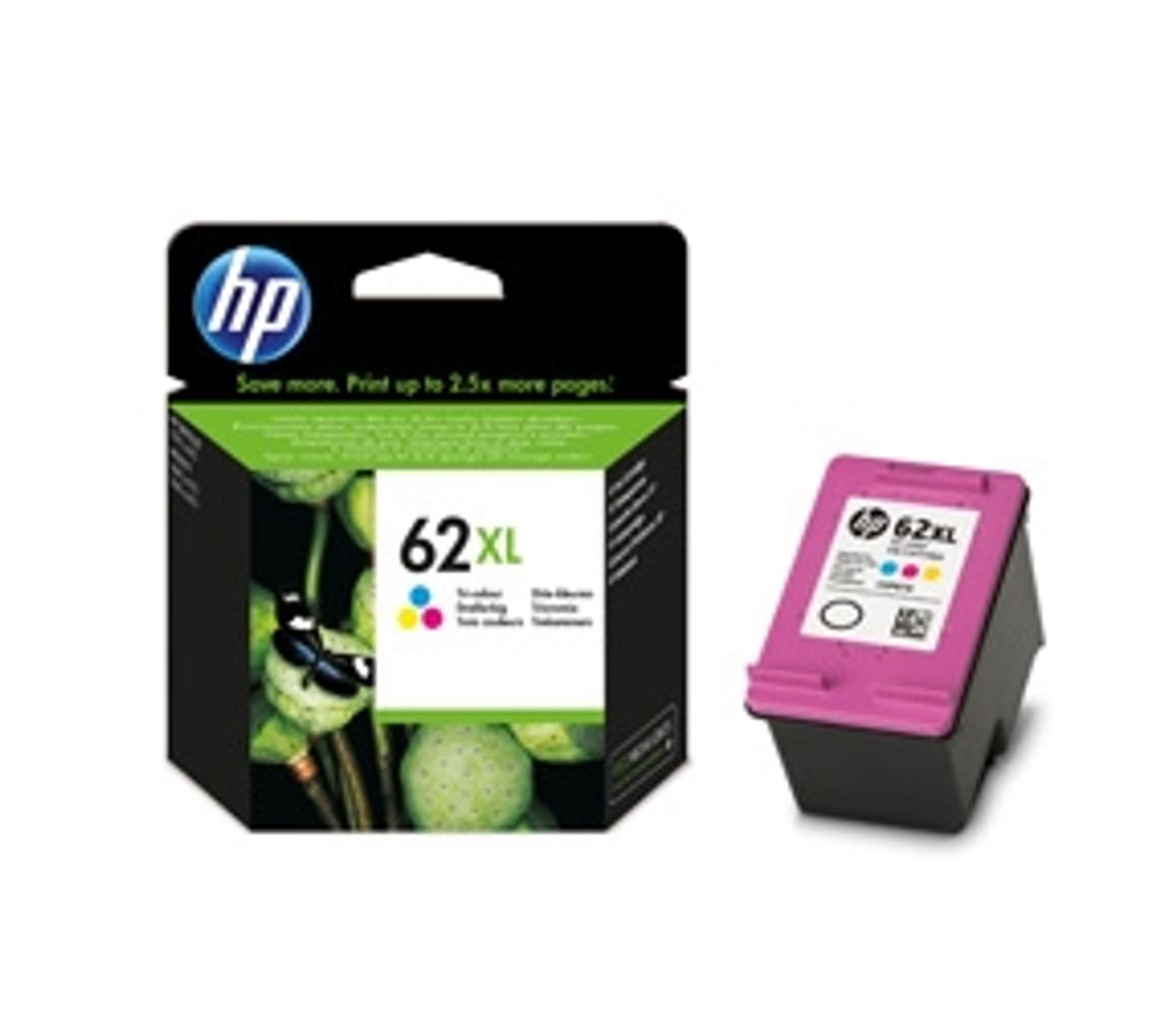 HP 62 XL C (C2P07AE) farve blækpatron, Original (11,95 ml)