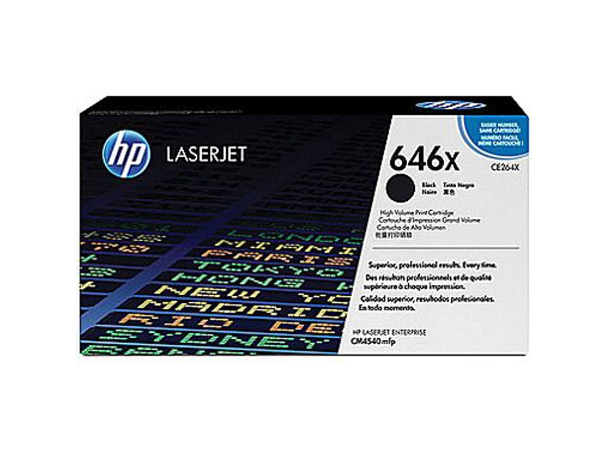 HP 646x Toner Ce264x Sort