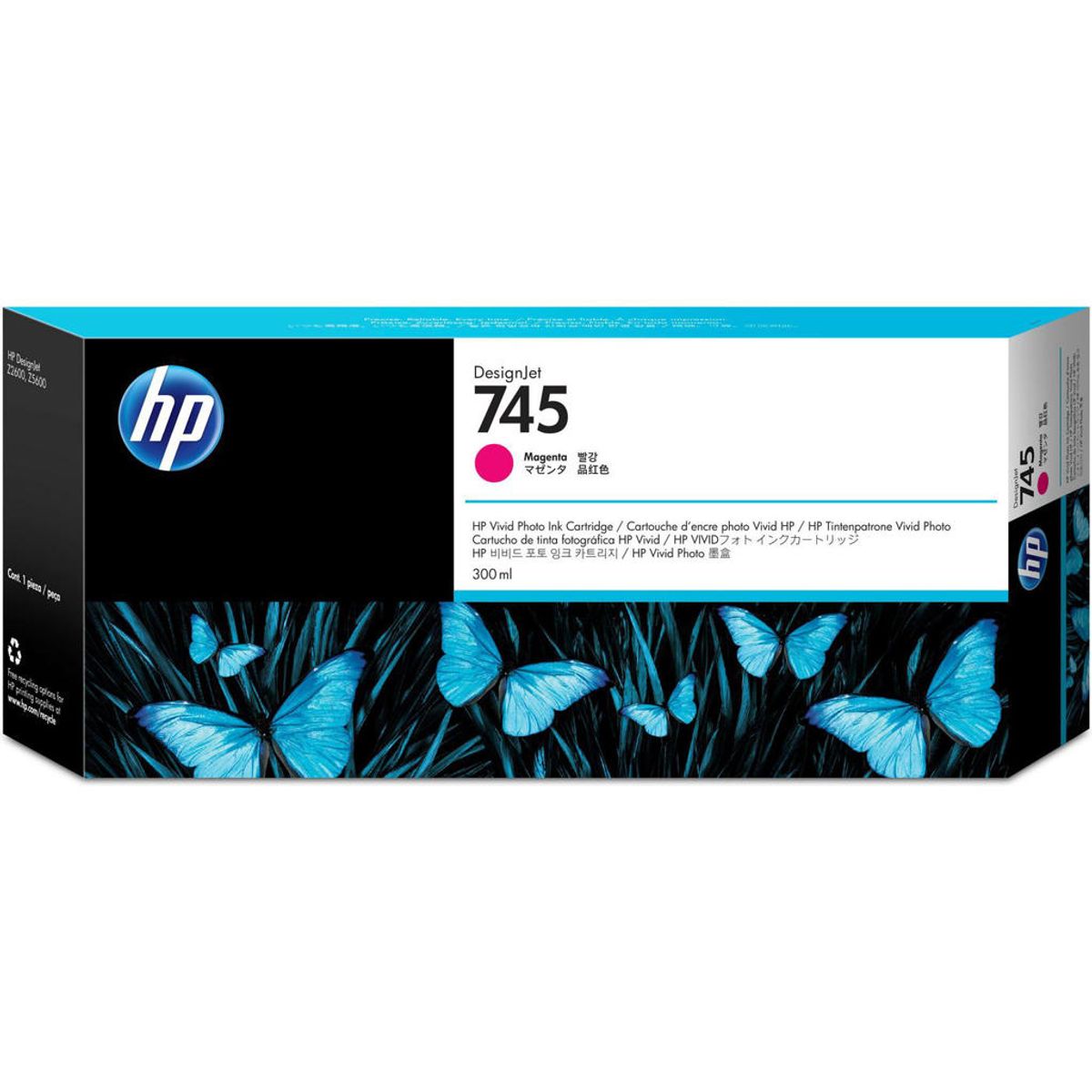 HP 745 Blæk Magenta 300 ml.